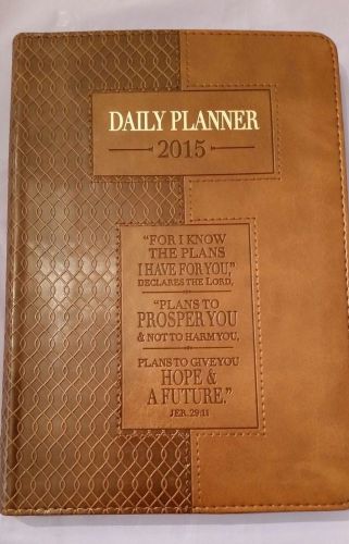 2015 brown christian/religious/inspirational daily planner- new!! for sale
