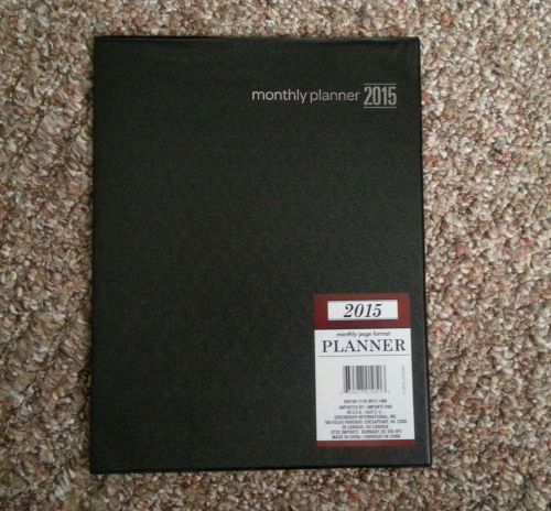 2015  MONTHLY Calendar PLANNER-Organizer-Desk-Appointment Book-NEW- black
