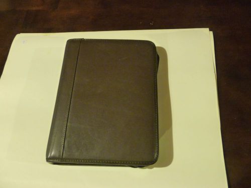 Franklin Planner Brown Leather Binder - Classic Size - 7 Rings - Zipper