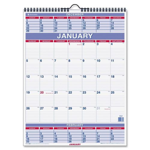 At-A-Glance Wall Calendar, Wirebound,w/ Hanger, 3-Months Per Page, 22&#034;x29&#034;, 2013