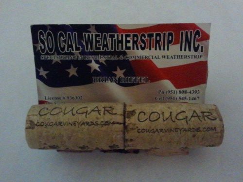 Wine Cork Business Card Holder - Cougar