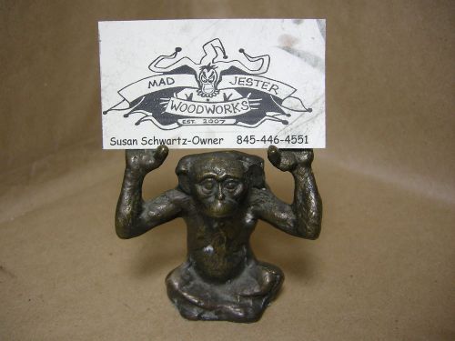 Solid brass or bronze monkey business card holder