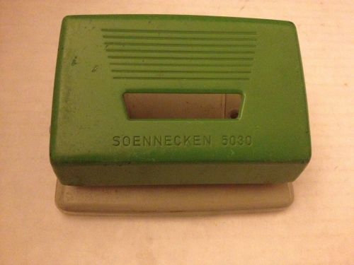 Vintage Soennecken #5030 Green Two Hole Paper Punch Made in Germany