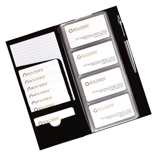 Rolodex Low Profile Business Card Book, 96 Card Capacity, Black (76659), New