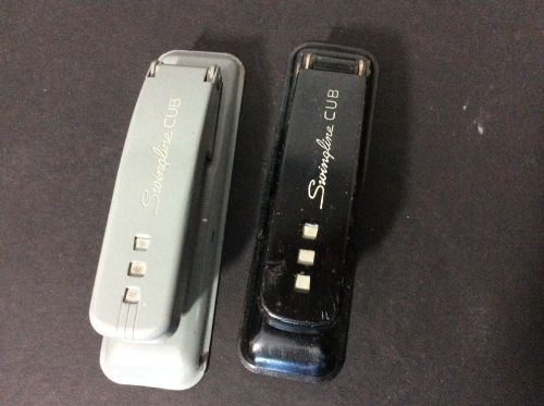 Swingline Cub Stapler Lot Of 2 All Metal Black Gray Mid Century Industrial Age