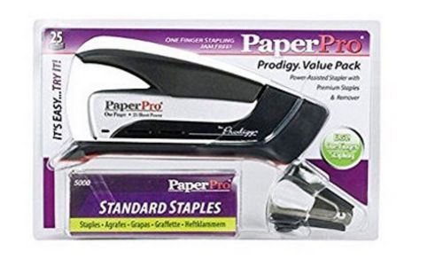 PaperPro Stapler Prodigy Value Pack Includes Premium Staples, Remover, &amp; Stapler