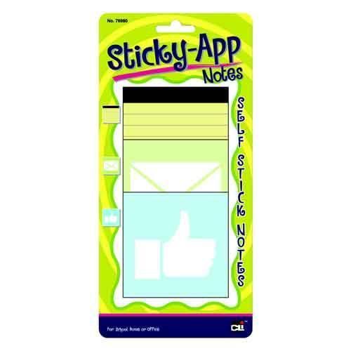 Charles Leonard Sticky-App Notes Pastel 3 Styles 60 Sheets/Pad 180/Total