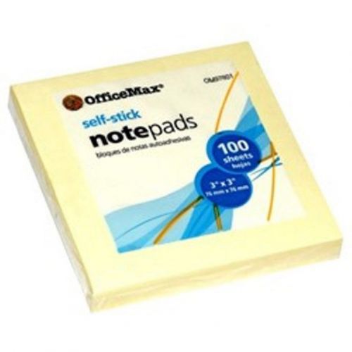 Office Max Pop-up Notes, 3&#034;x3&#034;, Pastel Yellow Color, Set of 4 Pads/Pack