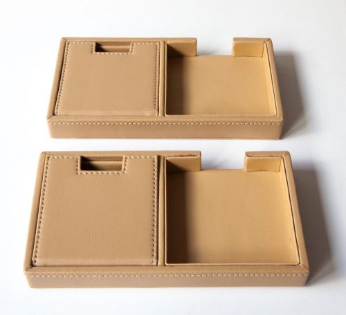 2 Post It Sticky Note Holders Beige Used