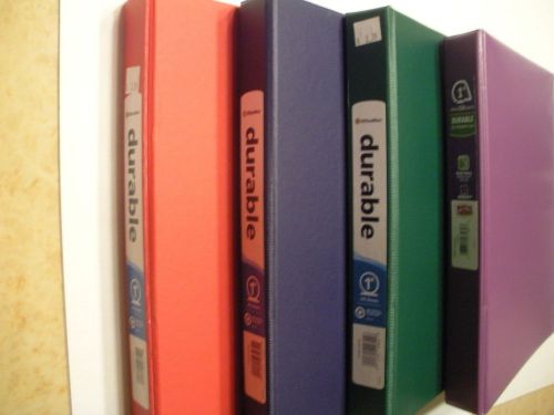 BINDERS -DURABLE 1 INCH FROM OFFICE MAX-RED,BLUE.GREEN,PURPLE-BRAND NEW