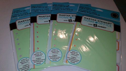 Lot 20 Martha Stewart 5-Tab Dividers Size 8 .5&#034; x 5.5&#034; Multi Paper Cardboard
