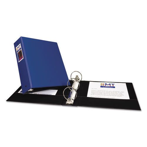 Economy Binder with Round Rings, 3&#034; Capacity, Blue