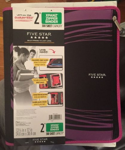 Five star xpanz 2&#034; zipper binder great christmas gift! lasts all year guaranteed for sale