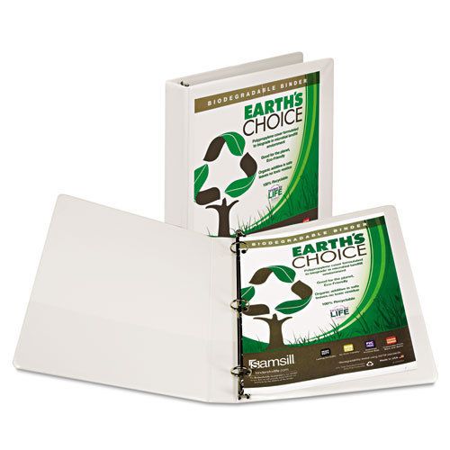 Earth&#039;s Choice Biodegradable Round Ring View Binder, 1&#034; Capacity, White