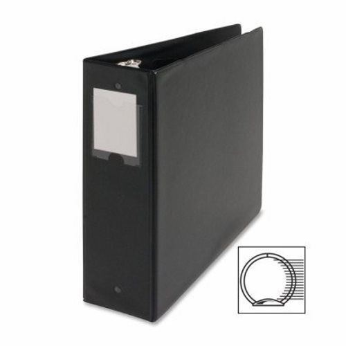 Business source round ring binder, w/label holder, 3&#034; capacity, black(bsn28562) for sale