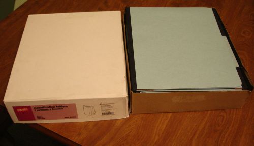 20 STAPLES CLASSIFICATION FOLDERS 2 PARTITIONS,6 FASTNERS LETTER SIZE BLUE