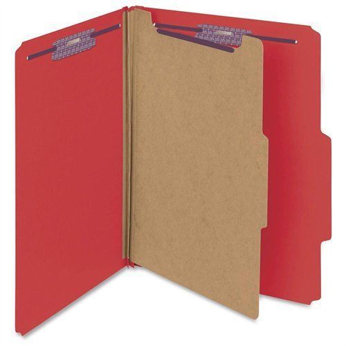 Smead 13731 bright red colored pressboard classification folders with safeshield for sale