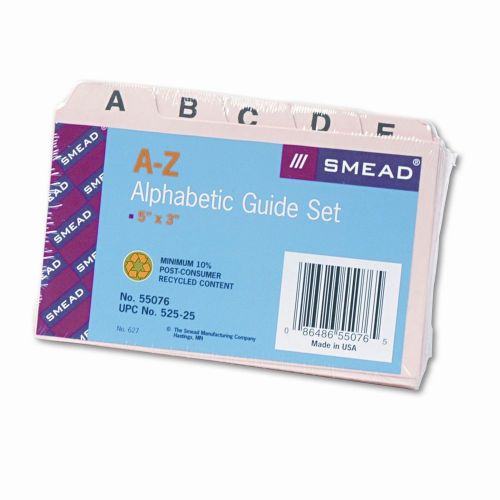 Smead Manufacturing Company Alpha Self-Tab Card Guides, 1/5 Tab, 25/Set Set of 4