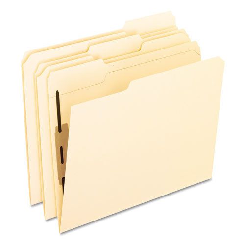 Folders with one bonded fastener, 1/3 cut top tab, letter, manila, 50/box for sale