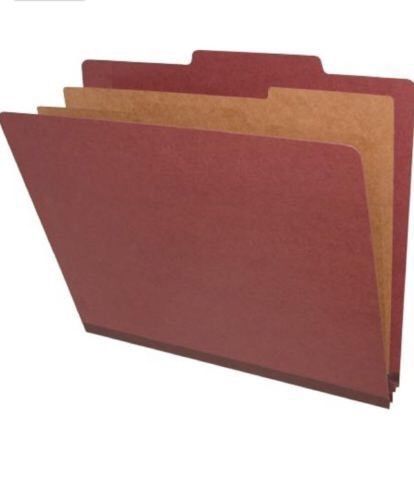 Red 40 Qty Classification Pressboard Folders, Letter, 2 dividers, 2 fasteners.