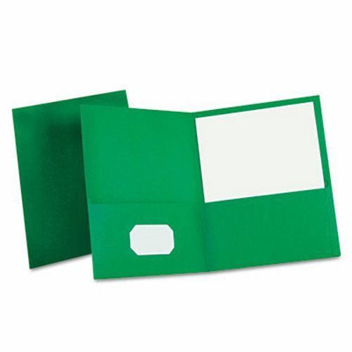 Oxford Twin-Pocket Folder, Embossed Leather Grain Paper, Hunter Green (OXF57556)