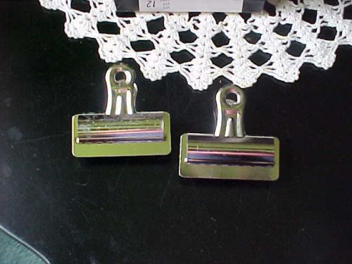 Bulldog Clips 3&#034; Long ACCO Heavy Duty Bright Nickel Plated Steel Clips 10 Total