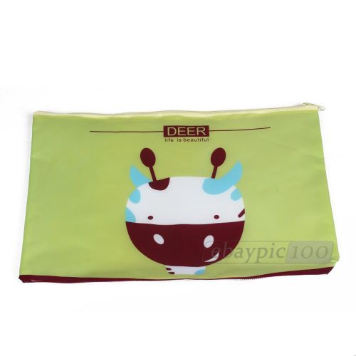 Portable PVC File Paper Bag Office Files Document Protective Pouch Folder Green