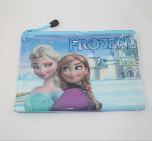 Cartoon Frozen Elas and Anna Stationery Bag,File Pencil Case with Zipper-9&#034;x6.5&#034;