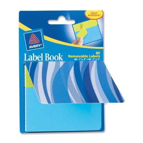 Avery Blue Waves Label Book - 1&#034;, 2&#034; Width X 3&#034;, 3&#034; Length - 80 / (ave22072)