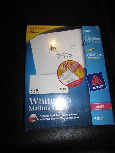 Avery White Mailing Labels 5163 1000 2&#034; x 4&#034; Quick Peel 2 x 4 Shipping labels