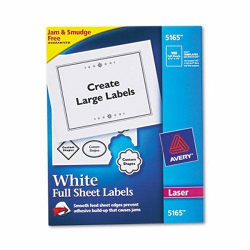 Avery Shipping Labels with TrueBlock Technology, White, 100 per Box (AVE5165)