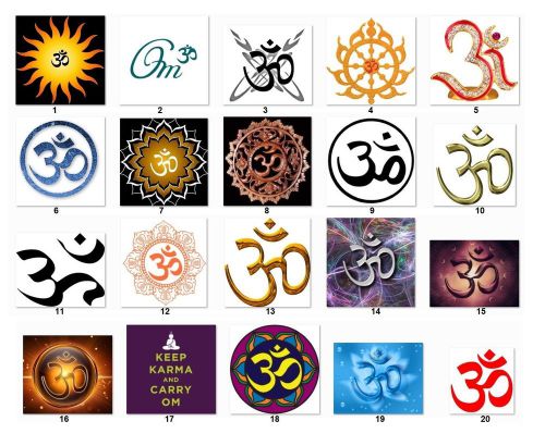 30 Square Stickers Envelope Seals Favor Tags Buddhist &#034;OM&#034; Buy 3 get 1 free (b1)