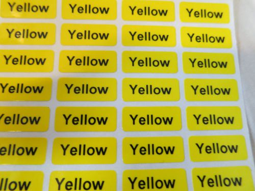 300 yellow glossy customized waterproof name stickers labels 0.9 x 2.2 cm tags for sale