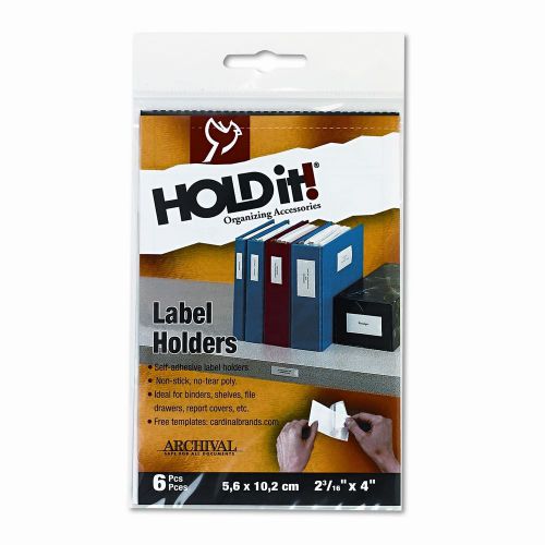 Self-Adhesive Label Holders for Binders, 2 3/16 x 4, 8 per Pack Set of 4