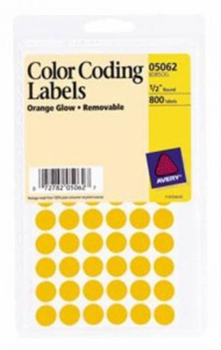 Avery Labels Color Coding Round Removable 1/2&#039;&#039; Neon Orange (8085)