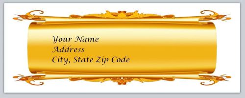 30 Gold Scroll Personalized Return Address Labels Buy 3 get 1 free (bo84)