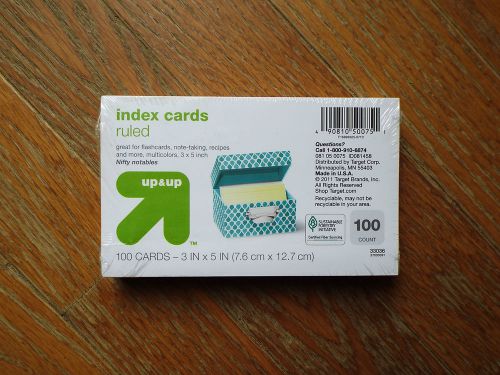 Ruled Index Cards 3 x 5 MULTICOLORS 100 Cards Brand New Home Office School Use