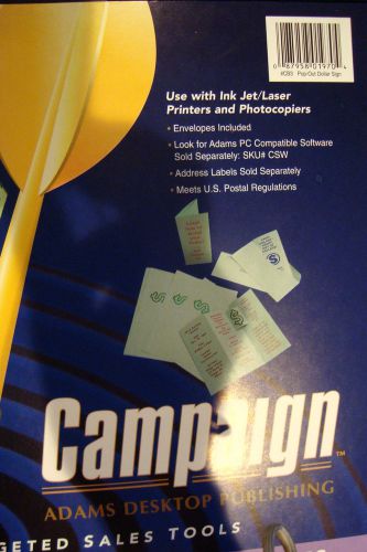 Campaign pop-out brochures with dollar sign &amp; envelopes 8 1/2 x11 nip 30 pk for sale