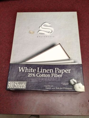 Southworth 554C Cotton Linen Business Paper, White, 24 lbs., 8-1/2 x 11