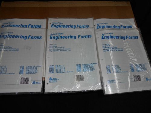 LOT of 6 Vintage National Engineering Forms (Avery) 12-188, 12-189, 12-280 NEW!