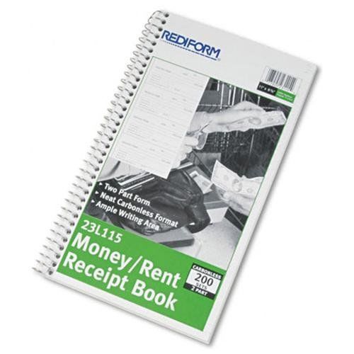 Rediform office products 23l115 money and rent unnumbered receipt book, 5-1/2 x for sale