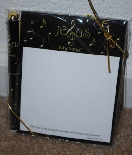 Christian Pen and Notepad Set &#034; Jesus My Song &#034;  Psalm 118:14