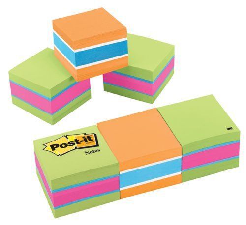 Post-it 2x2 Ultra Colors Convenient Memo Cubes - Repositionable, (20513pk)