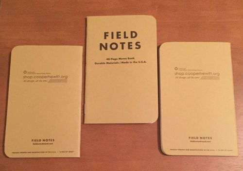 3 x Field Notes Cooper-Hewitt Branded Singles Graph Paper