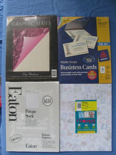 3 Pkg&#039;s Business Stationery-Eaton,Georgia-Pacific,Geopaper,PLUS Avery Bus. Cards