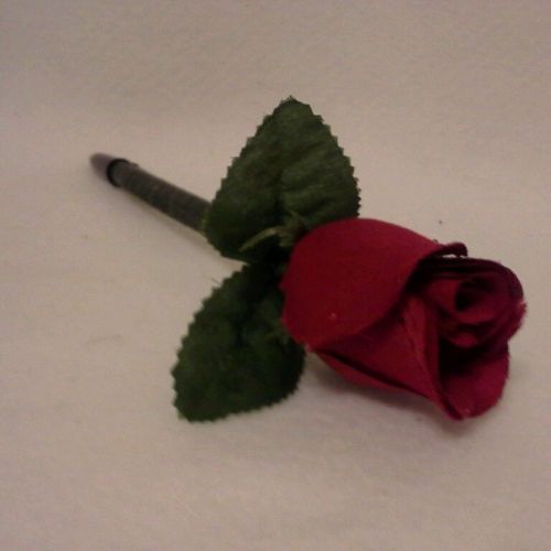 Flower pen-- red rose with raindrops -handcrafted-new-black ink for sale