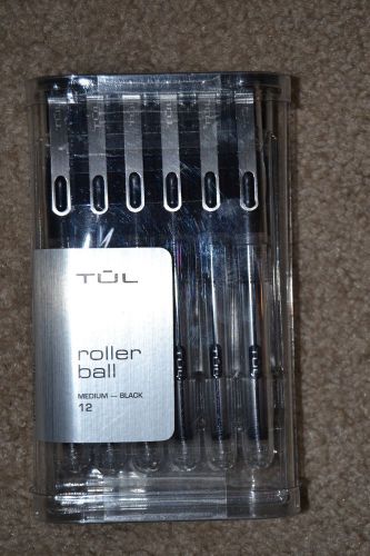 Tul Rollerball Pens Medium 0.7 mm 12 Pack Comfort Grip (Black Ink) NIP