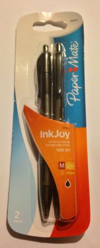 Paper Mate Inkjoy 100RT Pens 2 pk. Black, M 1.0mm ball point #1883534