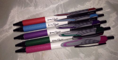 6 zebra z-grip retractable 1.2mm bold point assorted ink non-slip grip for sale