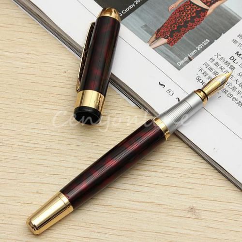 Fashion Jinhao 250 Frosted Red And Golden M Nib Fountain Pen For Graduation Gift